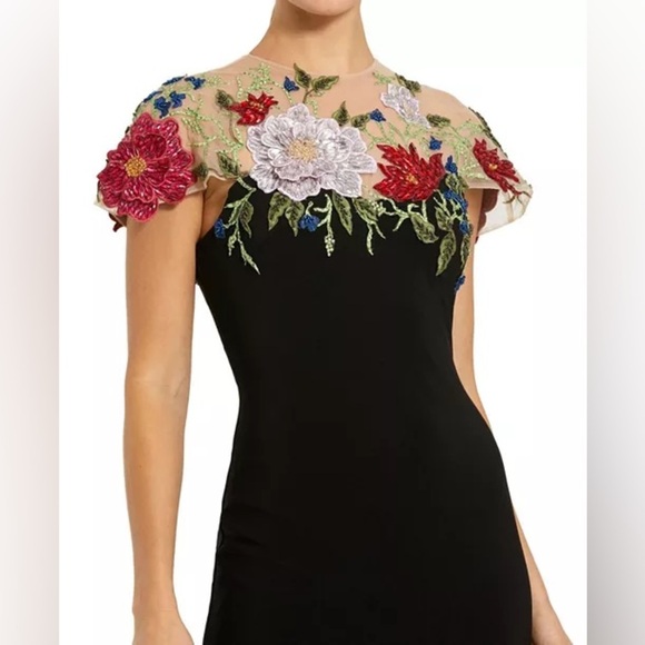 Mac Duggal Floral Embellished Jersey Fitted Gown NWT Style 11817 - Picture 4 of 8